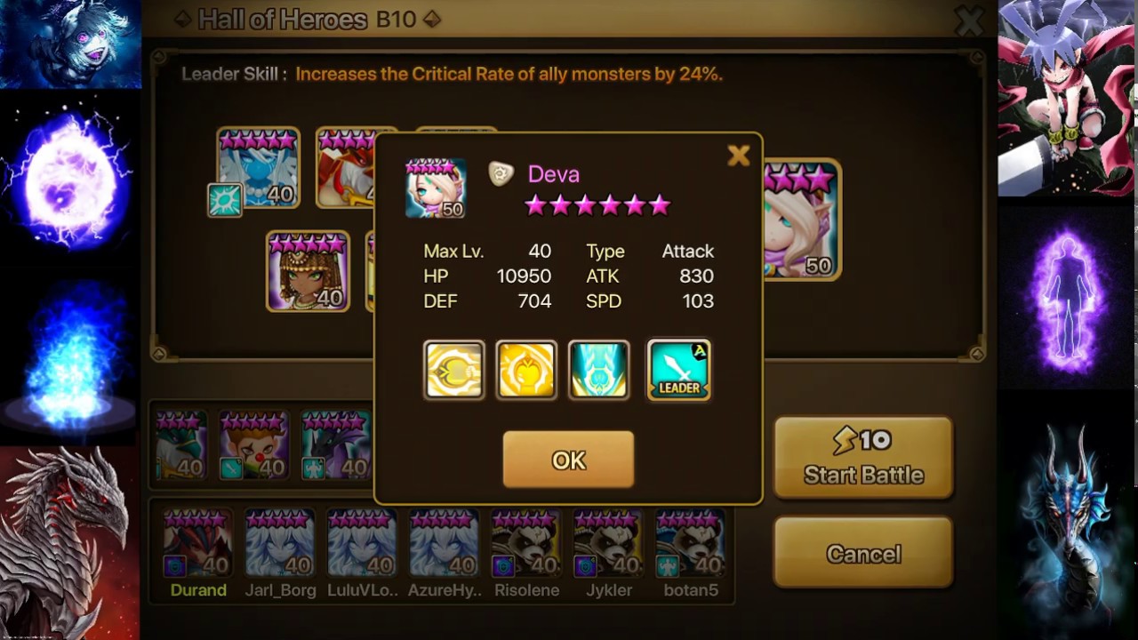 summoners war HoH deva, the light chakram dancer B10