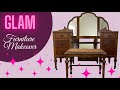 Vintage Vanity Makeover | Let's give this Old Vanity a GLAM furniture makeover✨