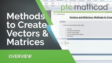 Methods to Create Vectors and Matrices in Mathcad Prime
