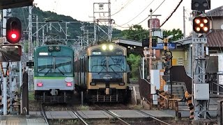 京阪 石山坂本線 600形 605-606編成 坂本比叡山口行き 619-620編成 比叡山・びわ湖統一デザイン塗装 石山寺行き 京阪膳所 滋賀里  20240510