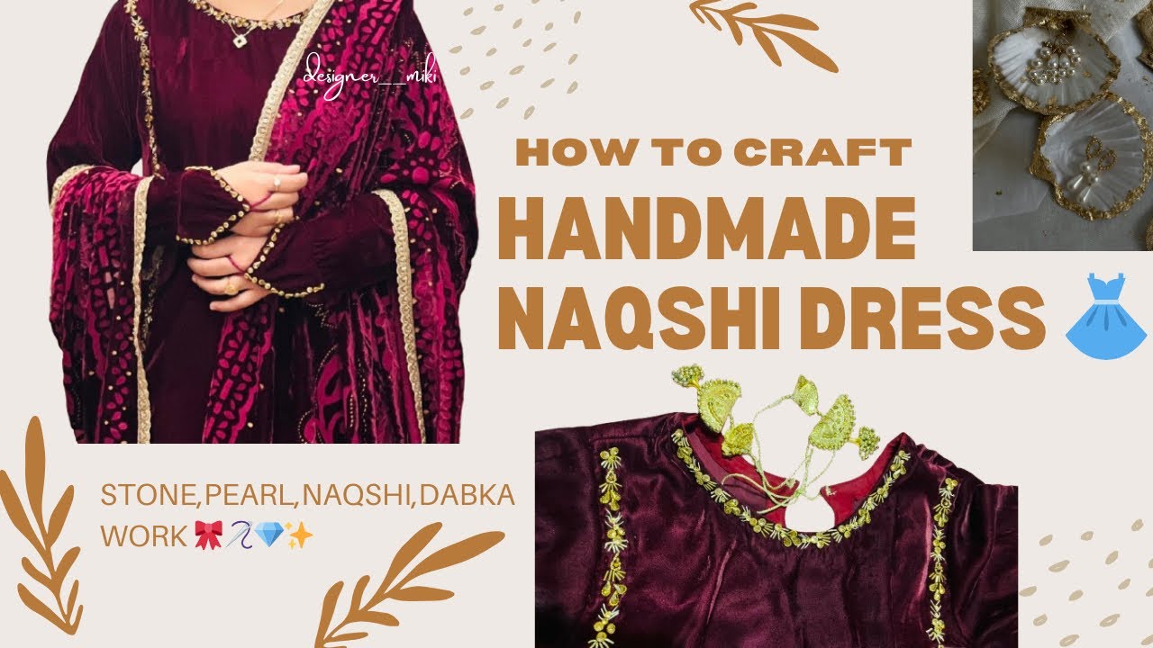 Velvet Embroidery Handmade Dress ❤️✨🪡 || Naqshi Dabka Zari Work on Velvet Fabric 💃Stone Pearl Work💎