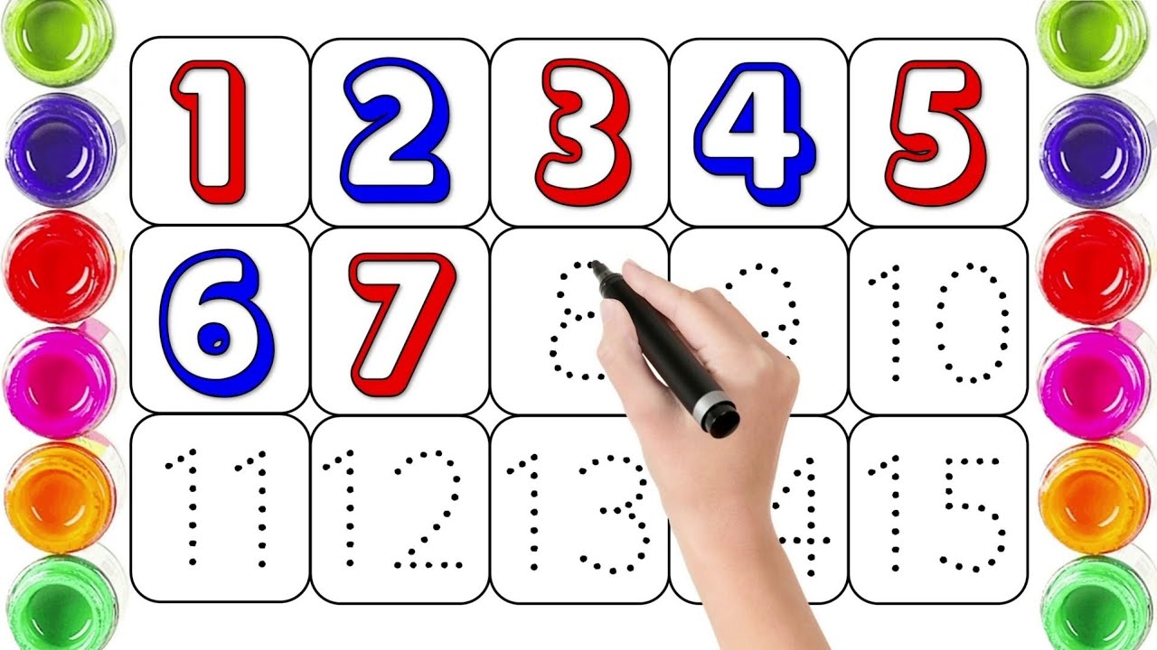 1 से 20 तक नंबर सीखें आसान ट्रेसिंग और कलरिंग से | Kids Learning Video ABC 123 with bhumikaClassesyt