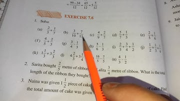 Ex-7.6 Chapter -7 Fraction || Class 6th Maths New Book