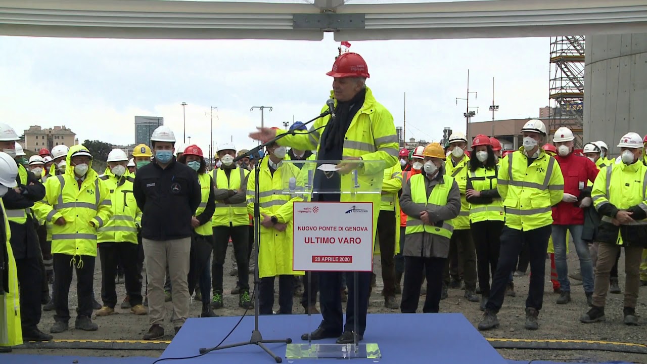 Pietro Salini interviene alla cerimonia per varo dell'ultimo impalcato di Ponte Genova - 28/04/2020