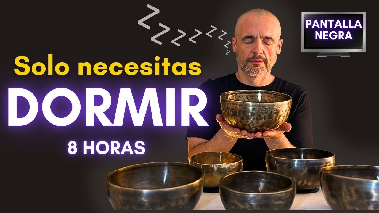 DUERME PROFUNDAMENTE y alivia el insomnio con cuencos tibetanos | Pantalla negra | 8 horas