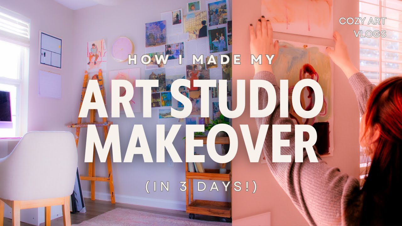 How I Rebuilt my Art Studio in 3 Days! cozy art vlog - YouTube