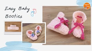 Very Easy Crochet Baby Booties for BEGINNERS ( Newborn to 1 year)