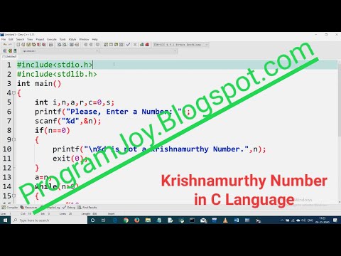 Krishnamurthy Number in C Language