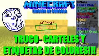 TRUCO - CARTELES Y ETIQUETAS DE COLORES ! Minecraft XBOX ONE / PS4 #27 TU19