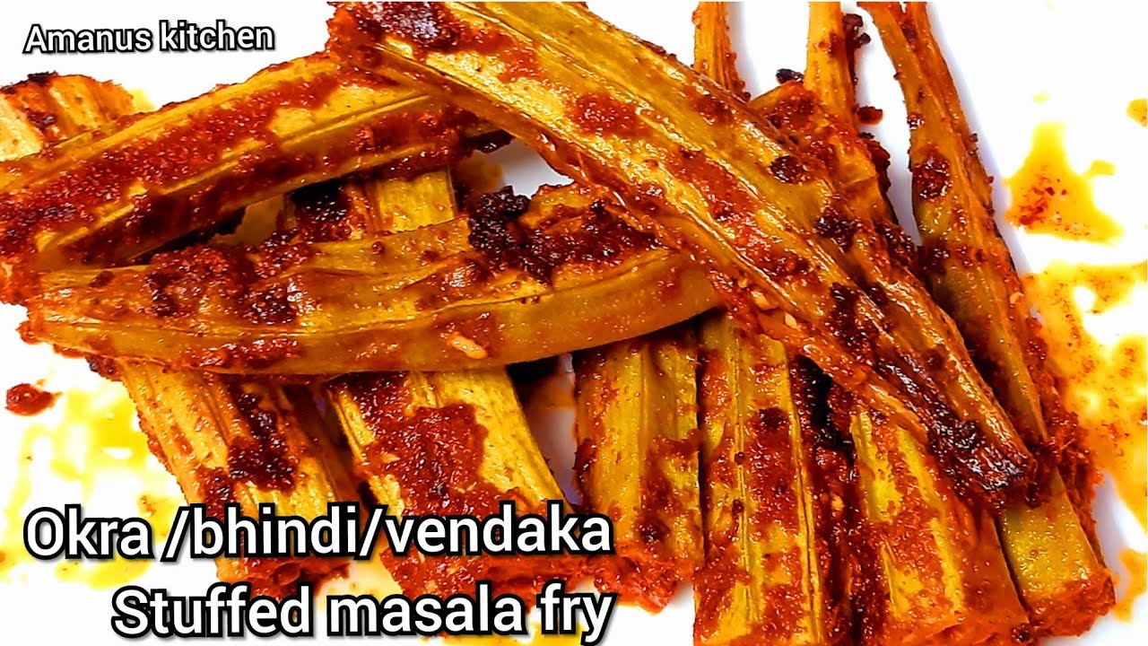 how to make okra stuffed masala frylady's finger fryokra stuffedfry