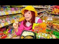 もしもスーパーが自分の家だったら...!?ママにナイショでお菓子食べ放題!ポケるんファミリーお店屋さんごっこ遊び!【寸劇】