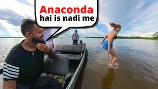 Swimming with Piranas & Anacondas !  Living in an Amazon Lodge