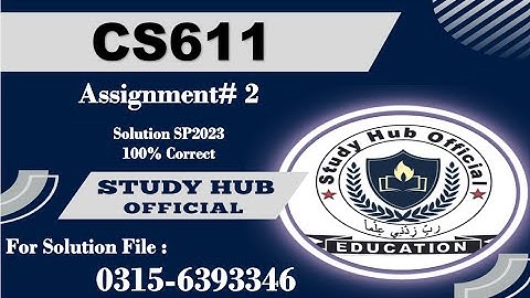 CS611 assignment 2 solution sp2023 cs611