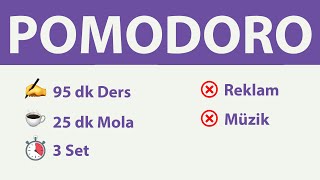 Pomodoro Tekniği - 95 dk Ders 25 dk Mola (3 Set) - Reklamsız - Müziksiz