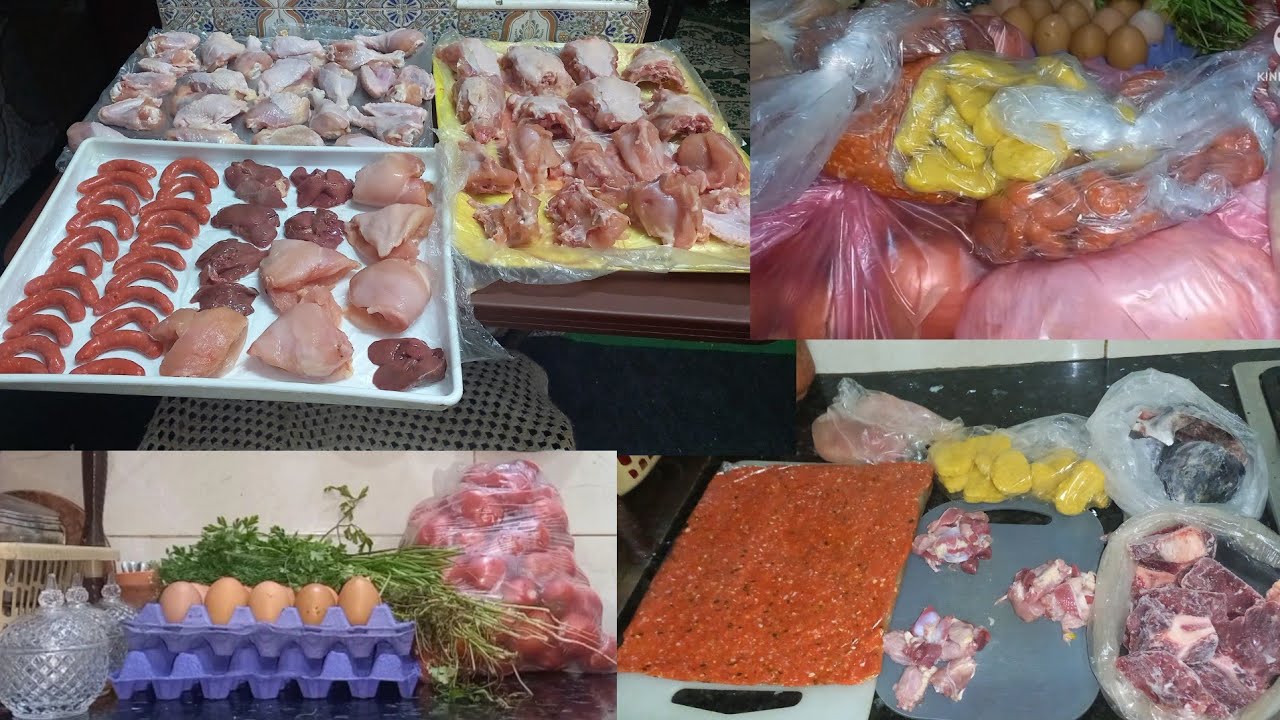 تقدية اللحوم 🍖🍗 للشهر مع الخضر🧅الغلاء ماخلانا نتقداو🥺