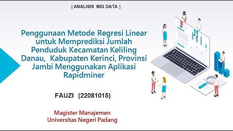 Linear Regression Menggunakan RapidMiner (Prediksi Penduduk)