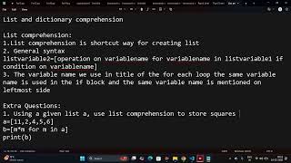 List and dictionary comprehension in Python by Nadkarni Sir #pythonprogramming #interview #coding
