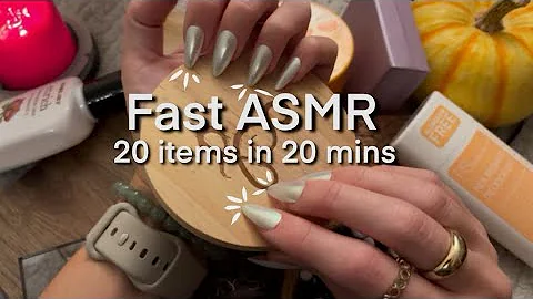 ASMR Fast (not aggressive) Tapping & Scratching 20 Items in 20 Mins. No Talking 