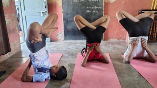 SGFI  quater final round asans   kV students with yog teacher kavita#smyc # dailypractice#SGFI#hysa 