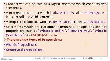 MODULE 4 - TOPIC 3 - PROPOSITIONAL LOGIC