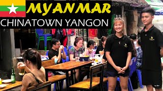 Myanmar People Enjoying The Lively Weekend Vibe in Chinatown of Yangon