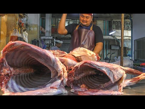 Best Muslim Butcher in Bangkok. Great Skills, Thailand Street Food