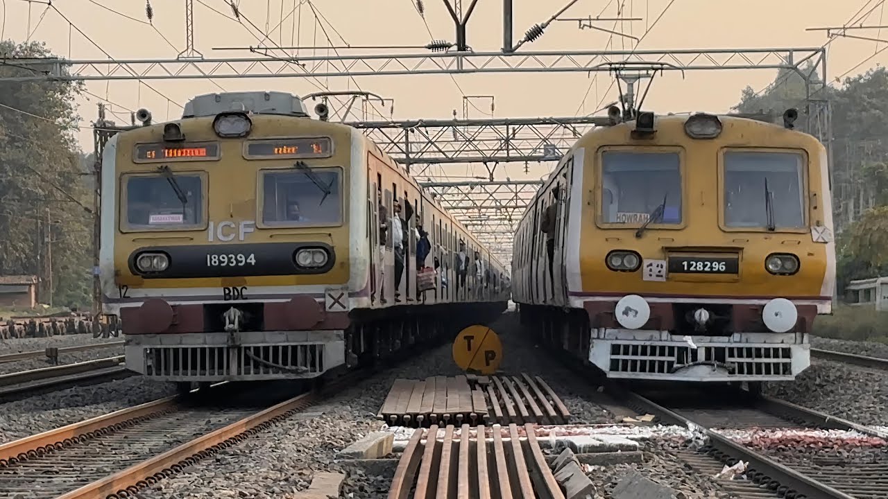 Different Models EMU Train of Eastern Railway Back to Back arrival & Departure Seen Sporting