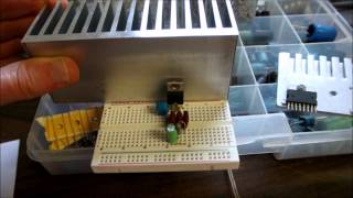 TDA2050 and LM1875 audio amplifier IC on breadboard