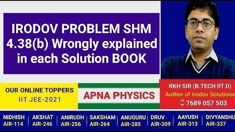 IRODOV PROBLEM 4.38(b) Wrongly explained in each Solution BOOK explained by RKH SIR(B.TECH IIT D)
