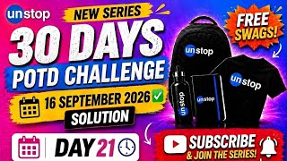 🔥 Unstop POTD Solution | 16 September 2026 | Complete Solution  30 Days POTD Challenge 🔥
