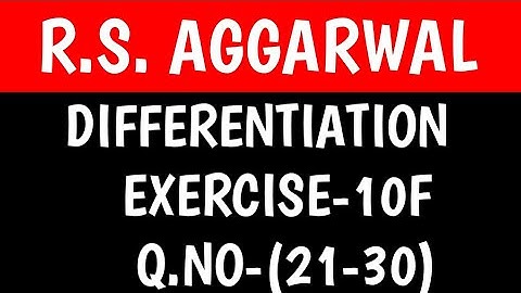 Ex-10F(21-30) Class 12 Maths R.S.Aggarwal solution