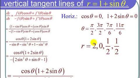 Finding Points of a Horizontal or Vertical Tangent Line for a Polar Curve