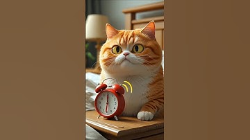 When a Lazy Cat Fights an Alarm Clock ⏰😂 | Hilarious Cat Video #funnycats #kidsstory