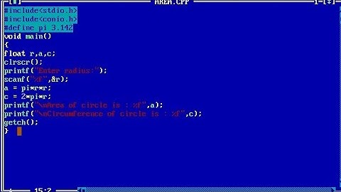 Program to read radius of a circle and to find area and circumference | C program | bsc bca comp sci