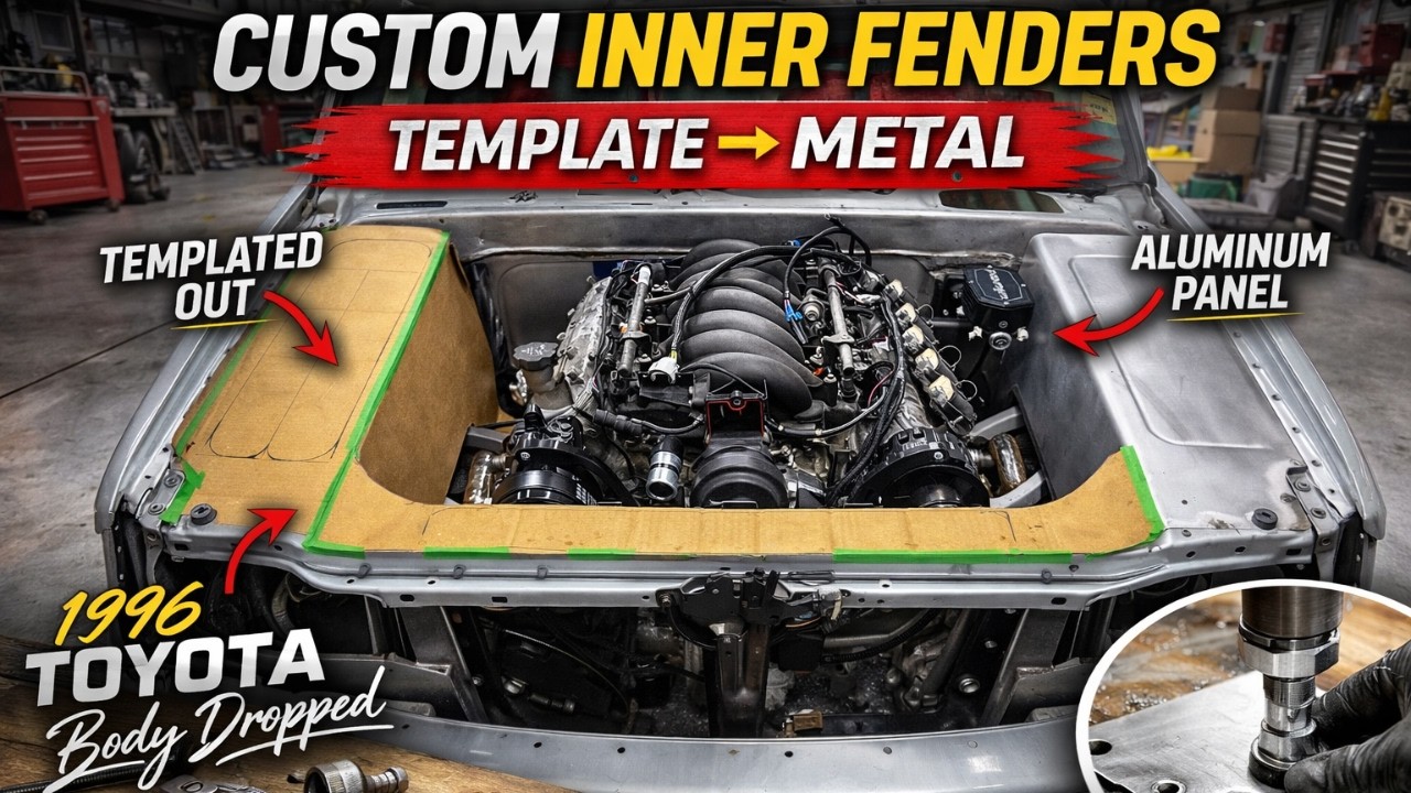 Custom Inner Fenders From Scratch! Aluminum Fab on a Body Dropped Toyota