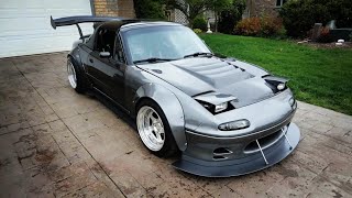 500HP V8 Swapped Widebody Miata Build In 10 Minutes!