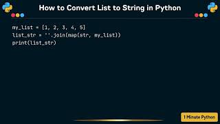 How to Convert List to String in Python