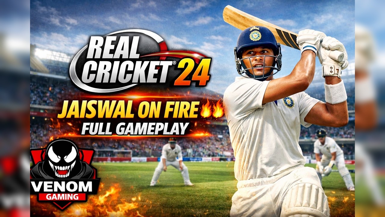 Jaiswal Century 💯🔥 | Real Cricket 24 Full Gameplay Highlights 🎮🏏 #rc24  #yt #viratkohli #rohitsharma