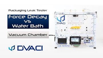 “Force Decay Leak Tester” vs “Water Bath Vacuum Chamber” | CDV DVACI Packaging Leak Tester