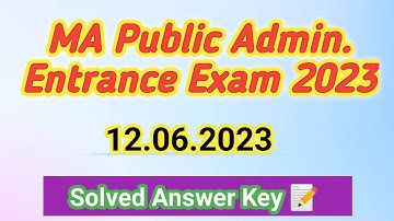 HPU m.a public administration entrance exam 2023 || HPU public administration answer key 2023||