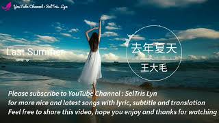 去年夏天 Remix Qiu Nian Xia Tian Last Summer - 王大毛 Subtitle Terjemahan Bahasa English Indonesia