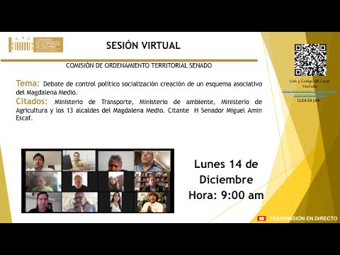 Sesión Virtual 16 - Diciembre 14 de 2020 - Debate de control esquema asociativo del Magdalena Medio