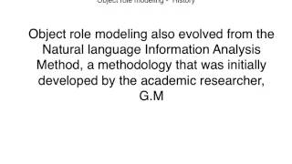 Object Role Modeling