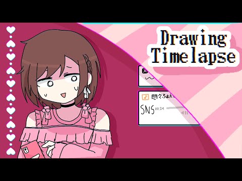 Ena Shinonome Drawing Timelapse || 悶々ふぁんもおらん  theme
