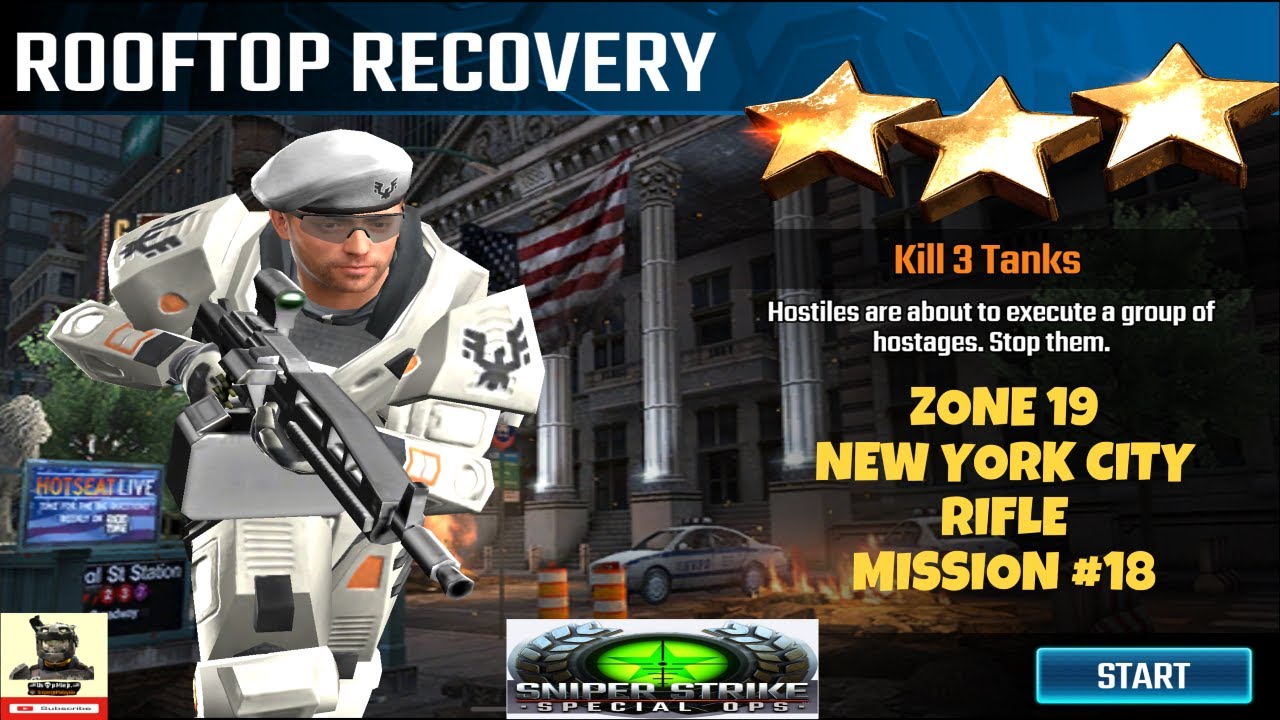 Campaign Zone 19 New York City Rooftop Recovery Rifle mission #18 Sniper strike : special ops