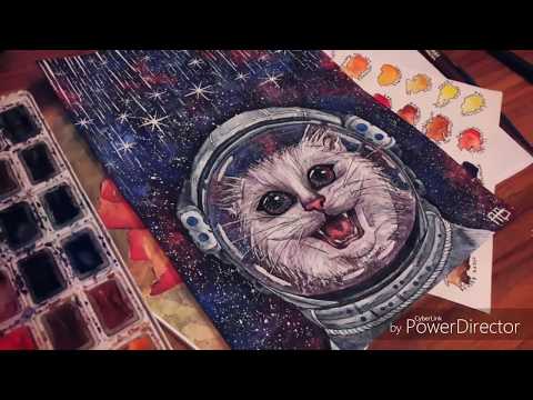 The process of work on the illustration "Space 3000" / Процесс работы над иллюстрацией "Космос 3000"