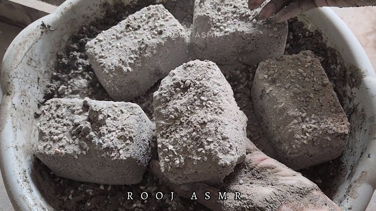ASMR ~ Grainy Concrete Sand Cement Mini Bars | Dry Floor Crumbles/Water Crumbles💦 / Dry on Paste 🤍