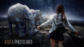 Photo Manipulation Concept Art and Editing Using Krita (Timelapse)