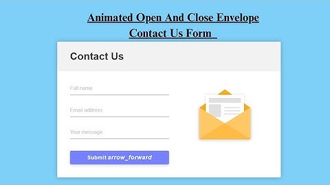 "Create an Animated Envelope Contact Form with HTML, CSS, and JavaScript | Contact Us Form Tutorial"
