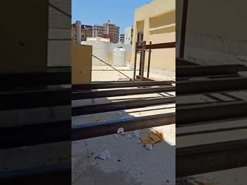 كمرات حديد اسفل خزانات المياه في احد الاعمال مكتب عجيل للمقاولات المتكاملة